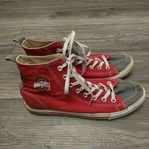 Ohio State Red and Gray High-Top Sneakers